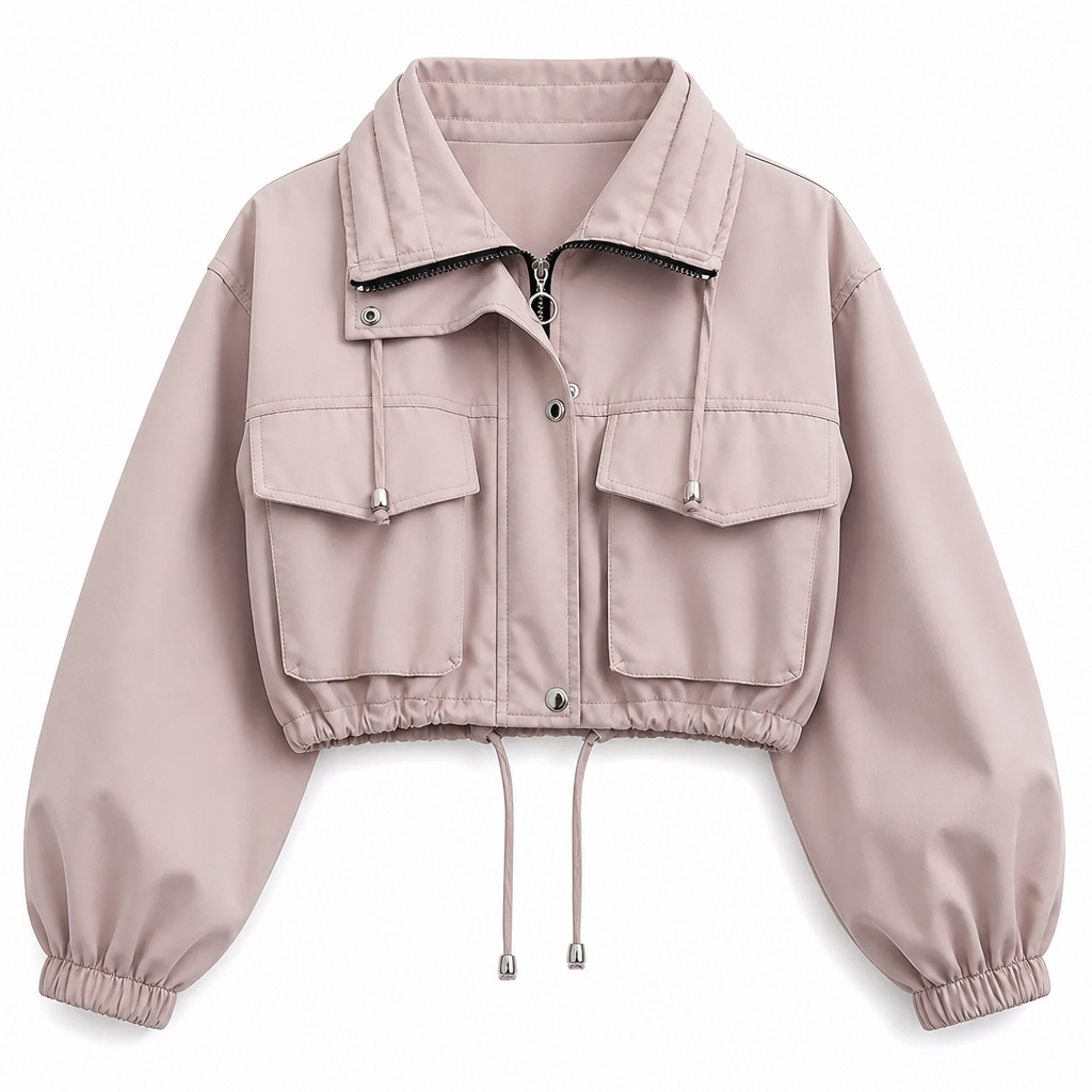 NORA | CHAQUETA CORTAVIENTOS CORTA CON CREMALLERA