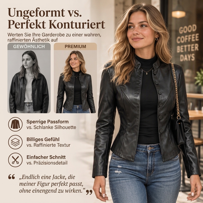 MARINA | CHAQUETA DE PIEL SINTÉTICA ENTALLADA