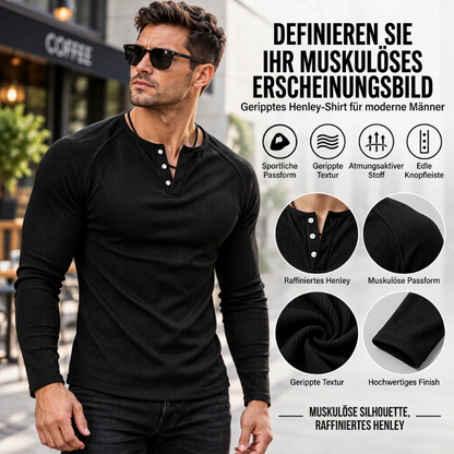 MAXIMILIANO | CAMISETA HENLEY ACANALADA SLIM