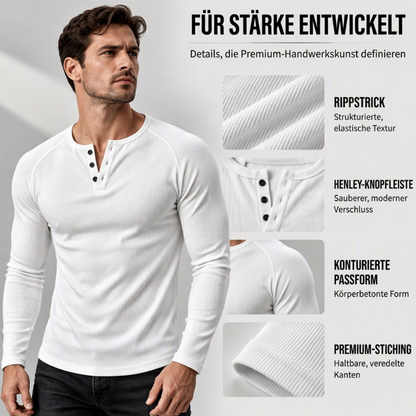 MAXIMILIANO | CAMISETA HENLEY ACANALADA SLIM