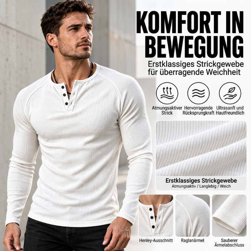 MAXIMILIANO | CAMISETA HENLEY ACANALADA SLIM