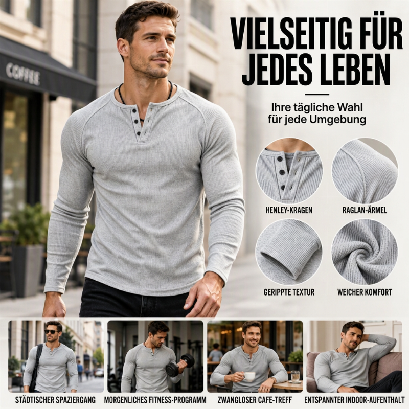 MAXIMILIANO | CAMISETA HENLEY ACANALADA SLIM