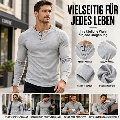 MAXIMILIANO | CAMISETA HENLEY ACANALADA SLIM
