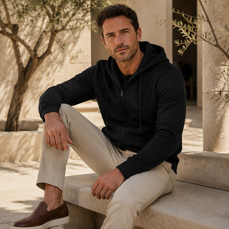 RAMIRO | SUDADERA FORRADA CON CAPUCHA Y CIERRE