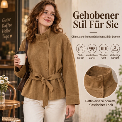 SILVIA | CHAQUETA CON CUELLO ALTO Y CINTURÓN