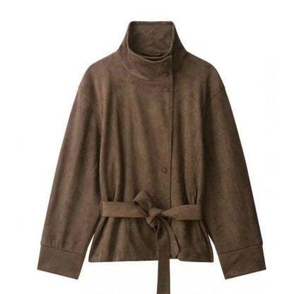SILVIA | CHAQUETA CON CUELLO ALTO Y CINTURÓN
