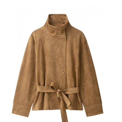 SILVIA | CHAQUETA CON CUELLO ALTO Y CINTURÓN